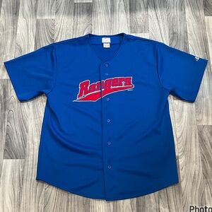 SIZE LARGE VINTAGE LOGO ATHLETIC STITCHED TEXAS RANGERS JERSEY